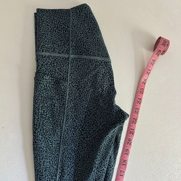 Athleta Salutation Stash II Textured Tights Leggings XS Teal Black Print - Picture 6 of 7